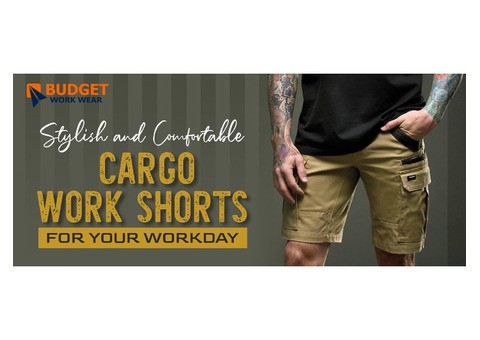 Get the stylish and comfortable cargo work shorts for workday