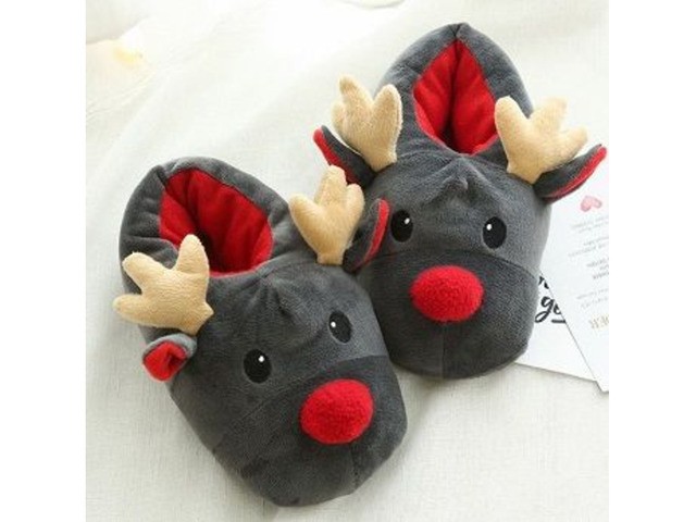 Buy funny christmas elk slippers for men