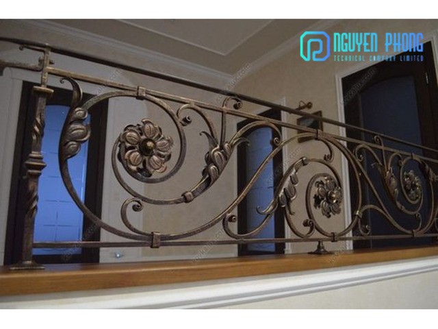 Luxury wrought iron interior railing for stairs