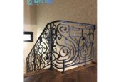 Luxury wrought iron interior railing for stairs