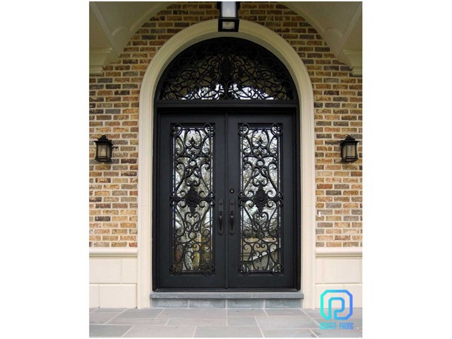 Custom wrought iron double doors, arch doors manufacturer