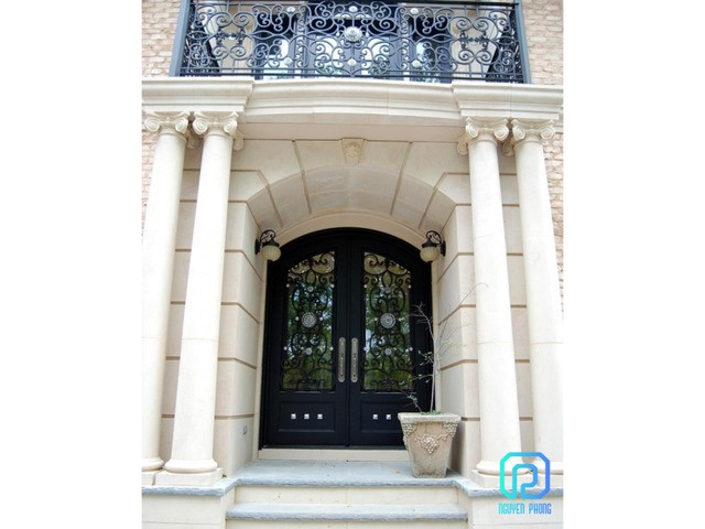 Custom wrought iron double doors, arch doors manufacturer