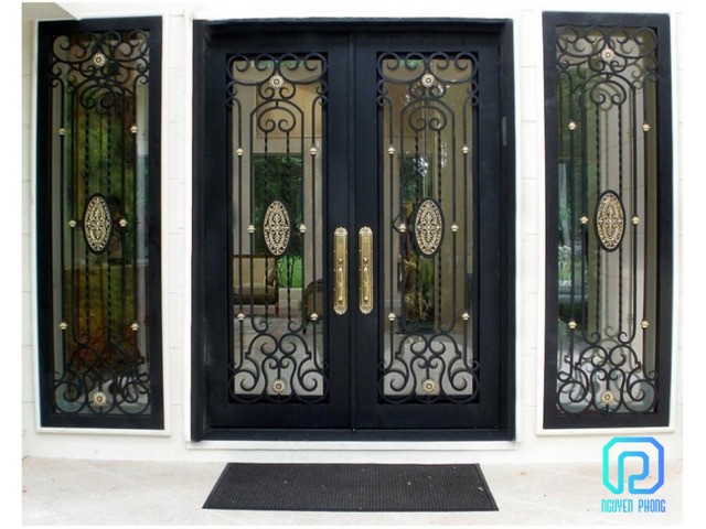 Custom wrought iron double doors, arch doors manufacturer