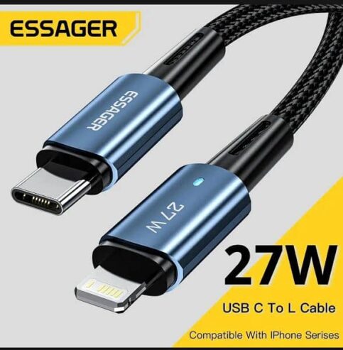 ESSAGER’s Lightning to USB-C Cable for Fast Charging & Data Transfer