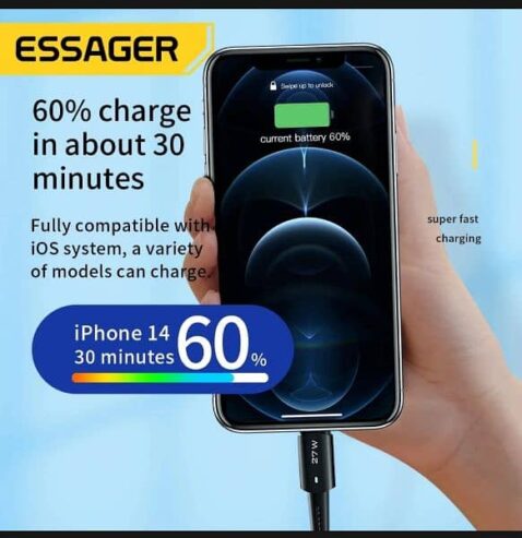 ESSAGER’s Lightning to USB-C Cable for Fast Charging & Data Transfer