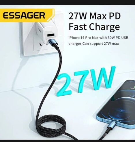 ESSAGER’s Lightning to USB-C Cable for Fast Charging & Data Transfer