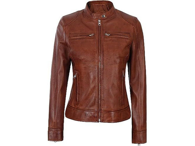 Jorde Calf Women’s Casual Real Lambskin Leather Jacket