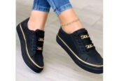 Chain Flats Shoes Thick Bottom Loafers For Walking Sports Shoes For Women