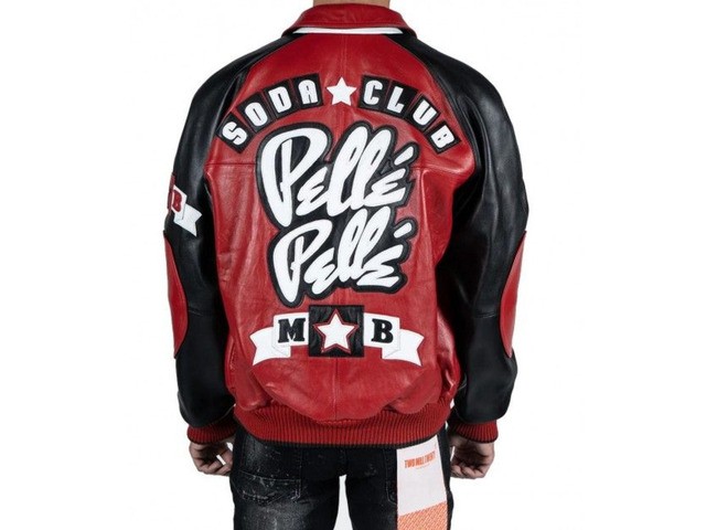 Mens Pelle Pelle Red Soda Club Leather Jacket