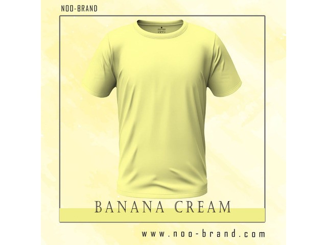 Crew neck Mens T-shirt – Banana Cream blank Tee